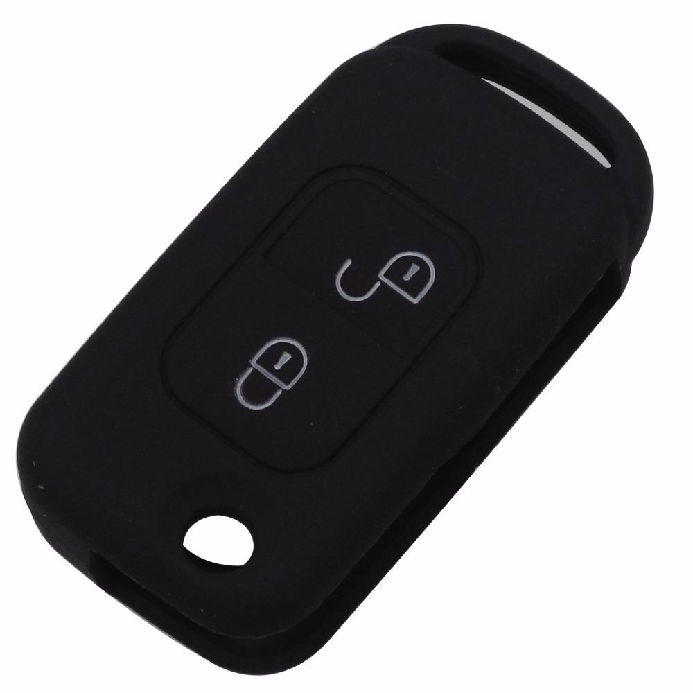 Jingyuqin Silicone Key Fob Case Cover For Mercedes Benz E113 A C E S W168 W202 W203 Two 2 Buttons Flip Folding Car Accessories