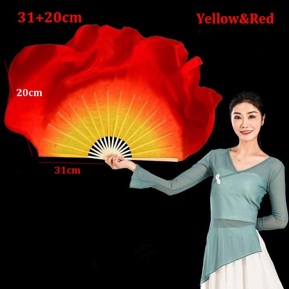 Colorful Kids Children Bamboo Fans Hand Dye Adults Fan  Veil Pairs Yangko Dance Tools