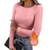 Women's Autumn And Winter Slim Bottom T-shirt Fashion Casual Solid Color V-Neck Pullover Long Sleeve Top