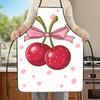 1pc Sweet Cherry Print Apron - Adorable Cherry and Leaf Design with Cherries, Adjustable Waistband, Durable Kitchen Apron, Suitable for Baking, Cookin