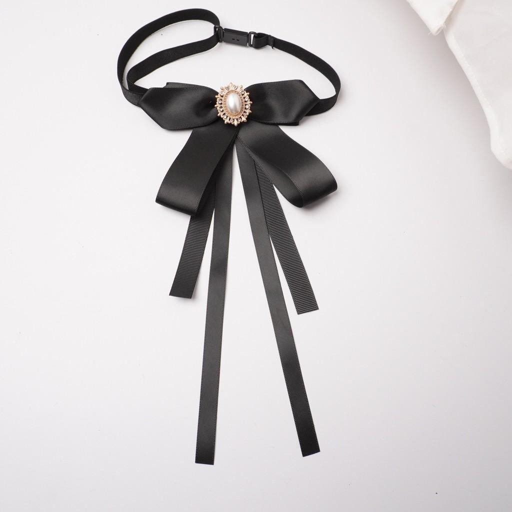 Korean Style Womens Bow Tie With Water Diamond Embellishments For Office Casuals