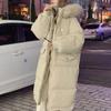Women's Mid-Length Down Jacket, 2024 Winter, Warm and Thick, Slimming Over-The-Knee Coat