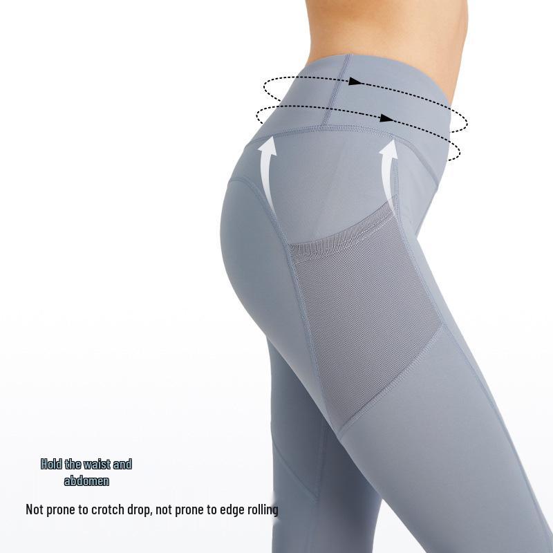 High-Waist Butt-Lifting Women's Yoga Pants with Side Pockets - Slim Fit, Leg-Slimming Fitness Leggings