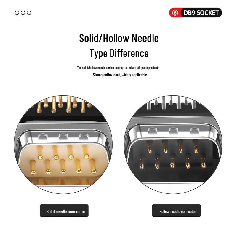 DR9 DB9 Male RS232 Serial Port Solder Connector