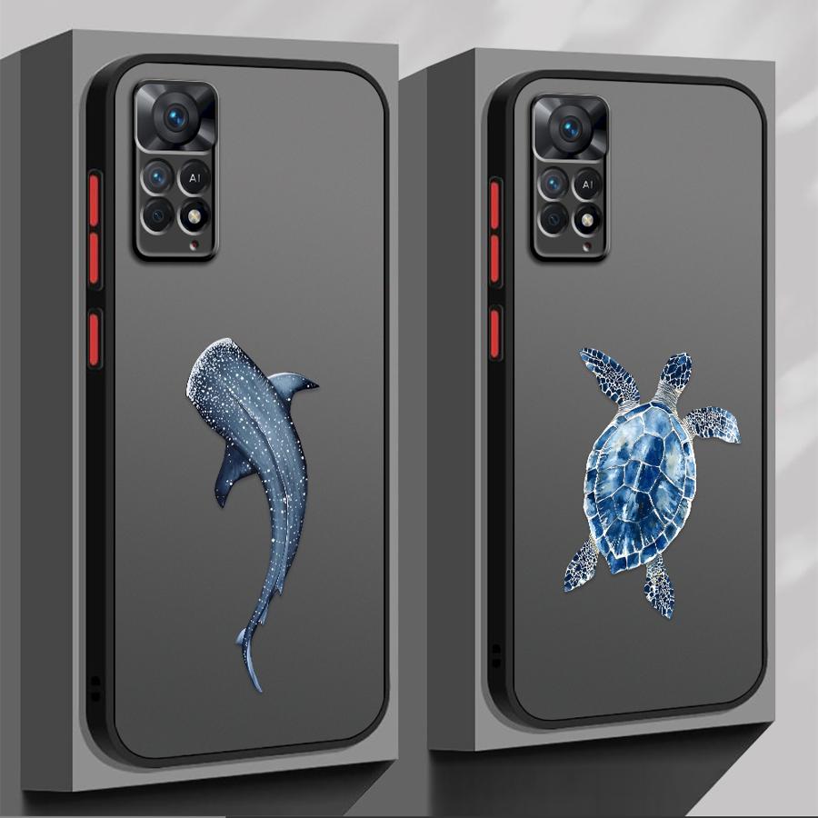 Funda Back Phone Cover Case for Xiaomi Redmi Note 15 Pro 13 A4 14C 9S 12 10 14 11 13C Creative Whales Turtles