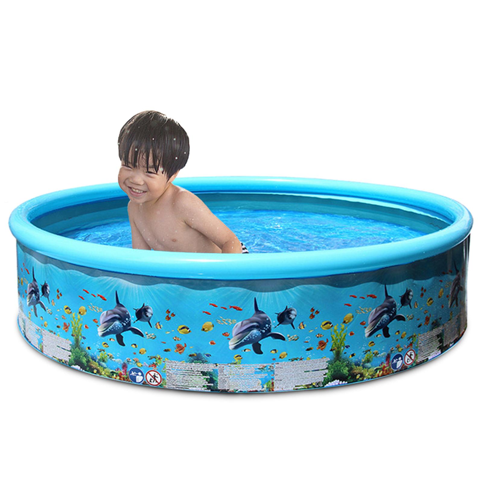 

Портативный ненадуваемый бассейн из жесткого пластика, складной семейный бассейн, круглый плавательный бассейн 125x30cm