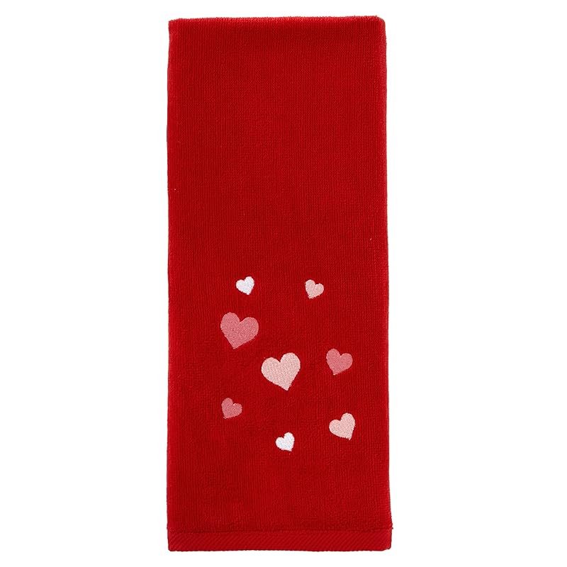 SKL Home Valentine s Day Tossed Hearts Hand Towel Set, 2 Count 16 x 25 красный
