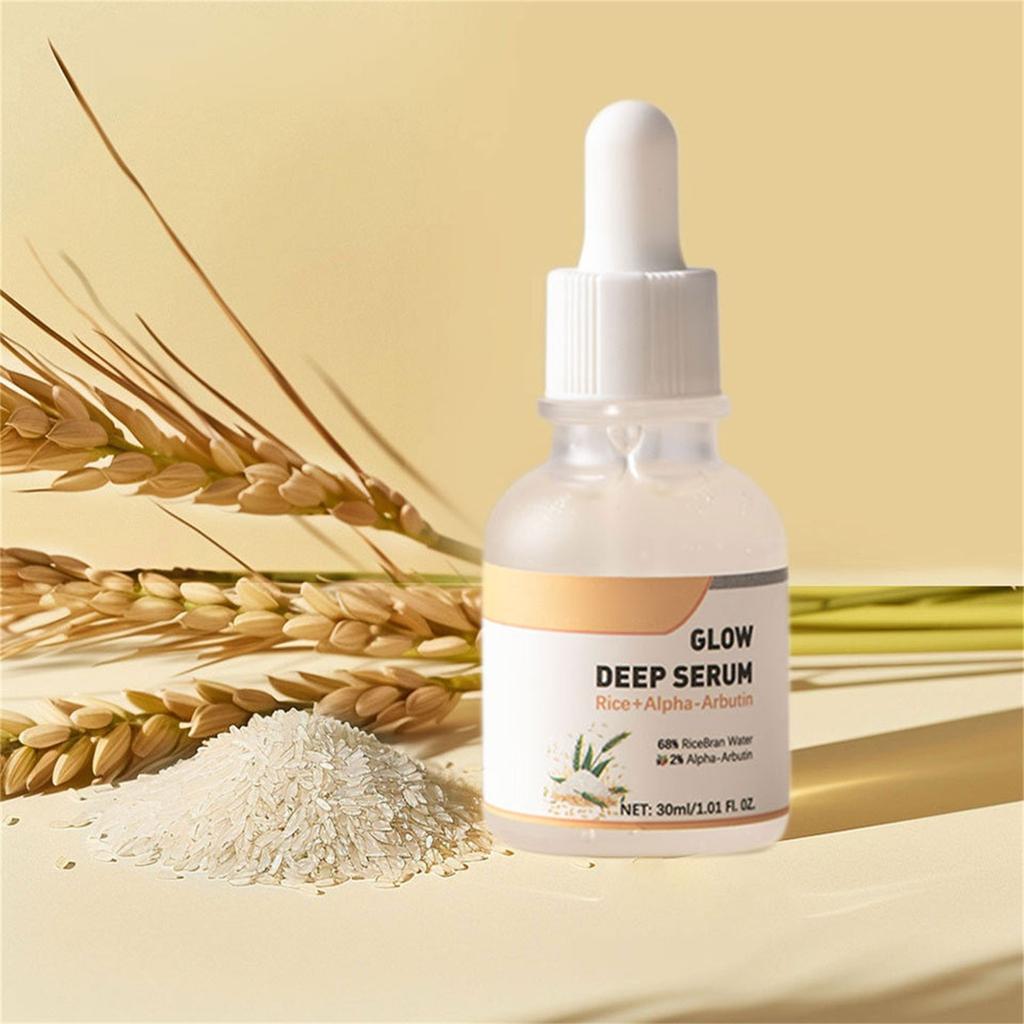 Rice Brightening Serum 0.67 Floz! Formulated With Rice Milk Extract, AlphaArbutin! Fades Scar, Brightens Skin And Even Skin Tone