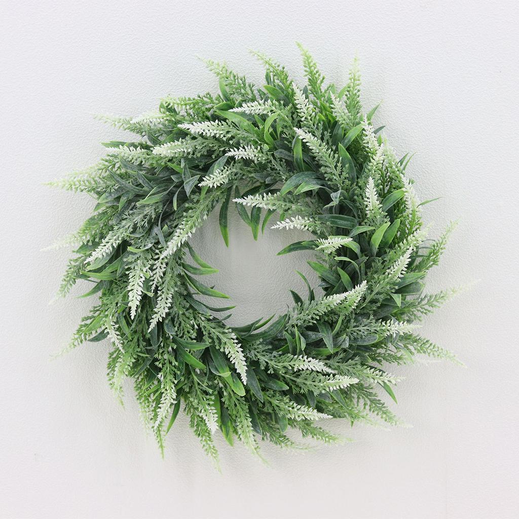 Round Lavender Wreath Flower Farmhouse Front Door Garland Outdoor Decoration