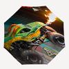 Monster Truck Themed Travel Umbrella 8 Ribs Automatic Opening and Closing,Portable Folding Design,Compact and Stylish Umbrella Suitable fo