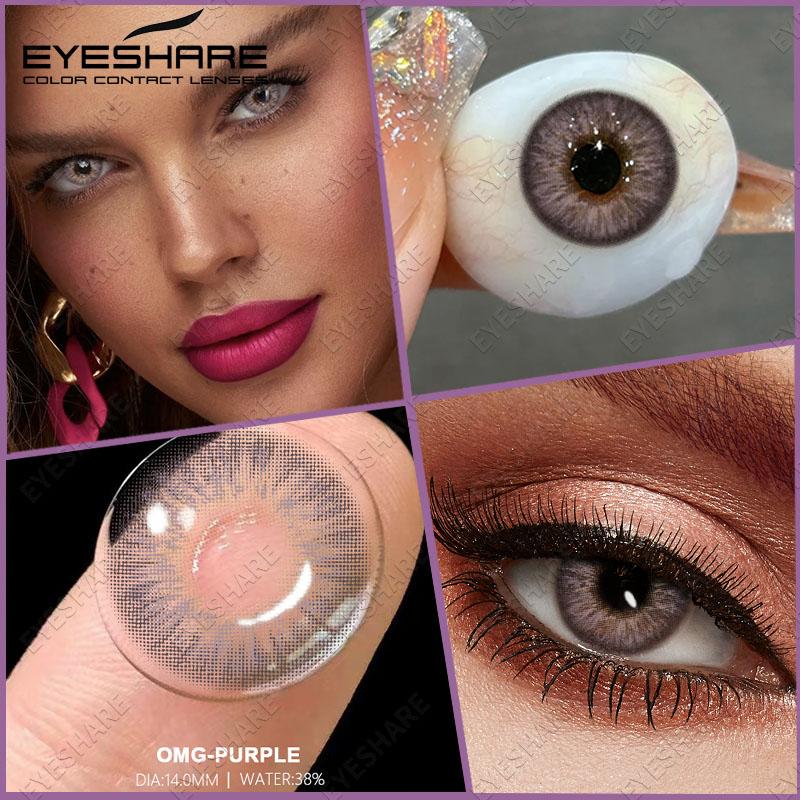 Eyeshare Colored Contact Lenses Blue Eye Makeup Contact Lenses Annual Comfort Green Colored Contact Lenses Gray Natural Colored Soft Lenses 1 Pair