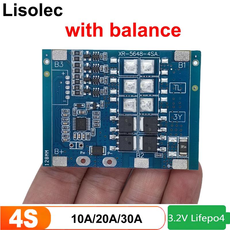 Lifepo4 4S 12V 10A 20A 30A Balance BMS Board 18650 Battery Charge/Discharge/ Short Circuit/Overcharge Protection for Tools