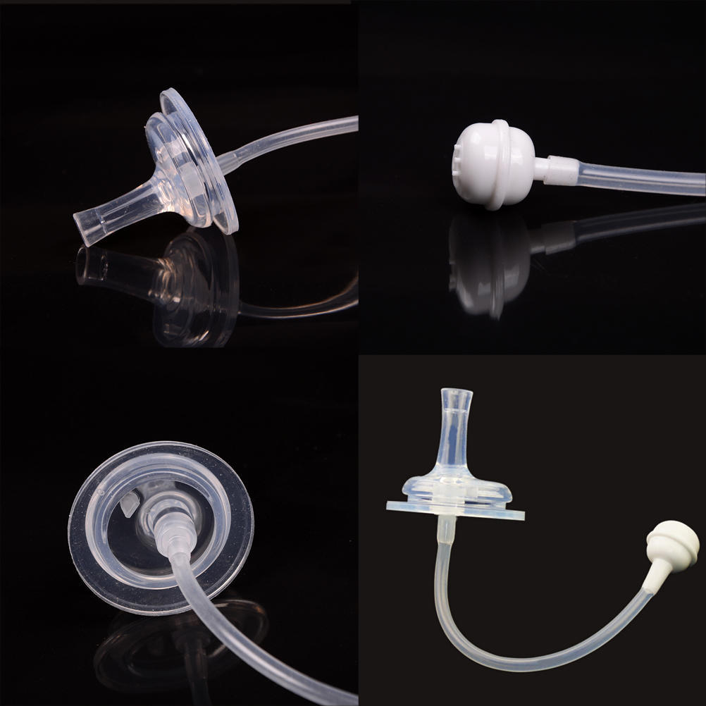 1 Set Baby Newborn Wide Mouth Bottle Feeder Milk Bottle Flexible Rotatable Straw