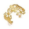 Minimalist Geometic Stainless Steel Bracelet Set for Women Romantic Hollow Butterfly Flower Cuff Wide Bangle Party Jewelry Gift
