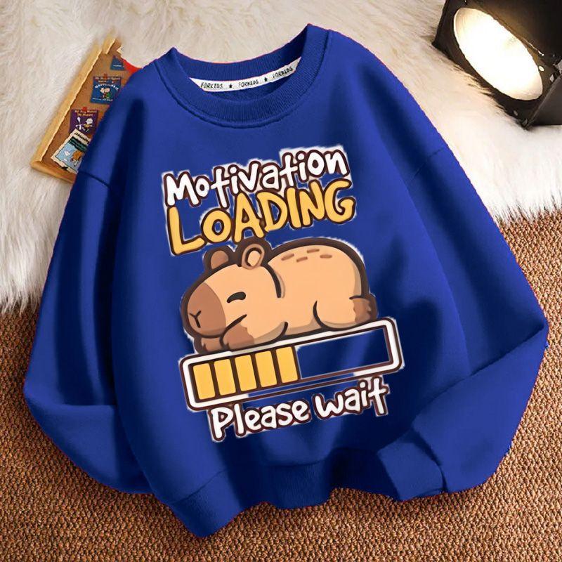Süßes Capybara Sweatshirt für Kinder, lässiges Oberteil für Jungen und Mädchen Frühling und Herbst