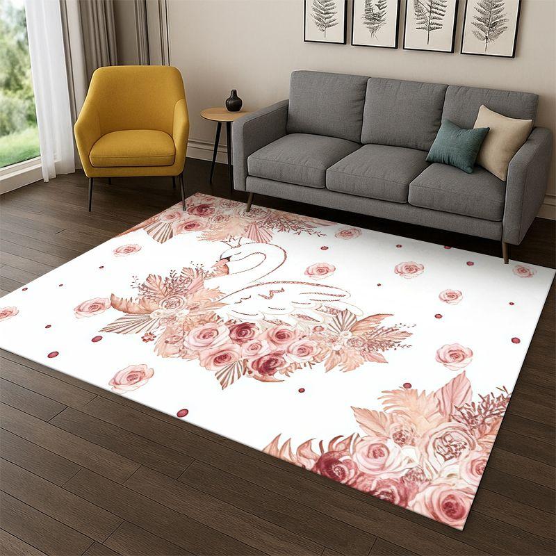 Cartoon Ballet Cute Girl Ballerina Carpet Rug for Bedroom Living Room Sofa Playroom Doormat Home Decor,Kid Area Rug Non-slip