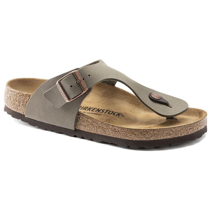 Birkenstock Soft Comfortable Versatile Thick Sole Buckle Flip Flops Men Footwear Light-Gray 0044051