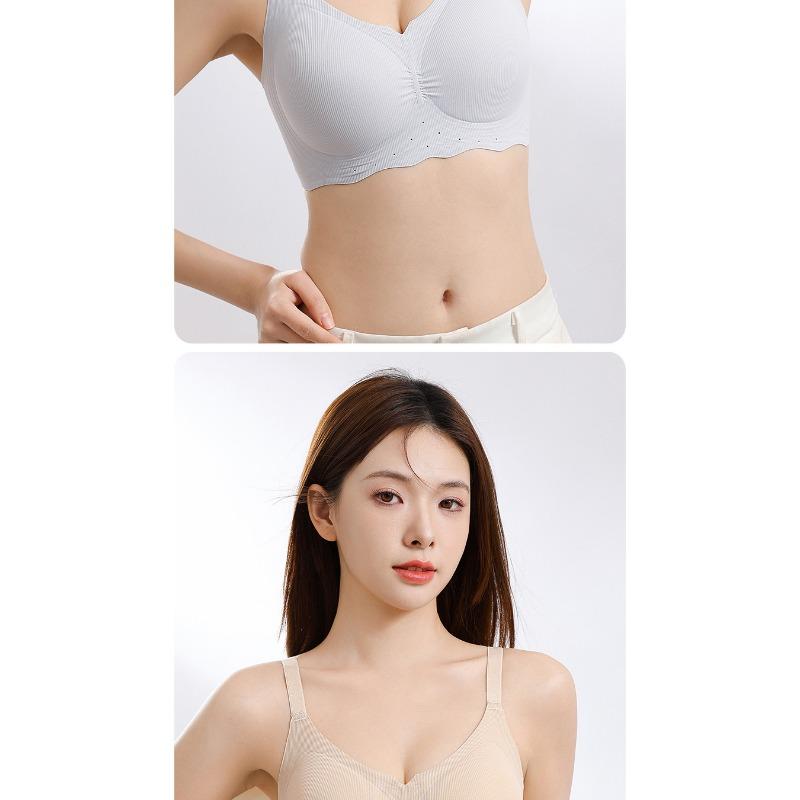 Comfortable Seamless Wireless Women Bra Soft Support Large Bust Gather Underarm Fat
