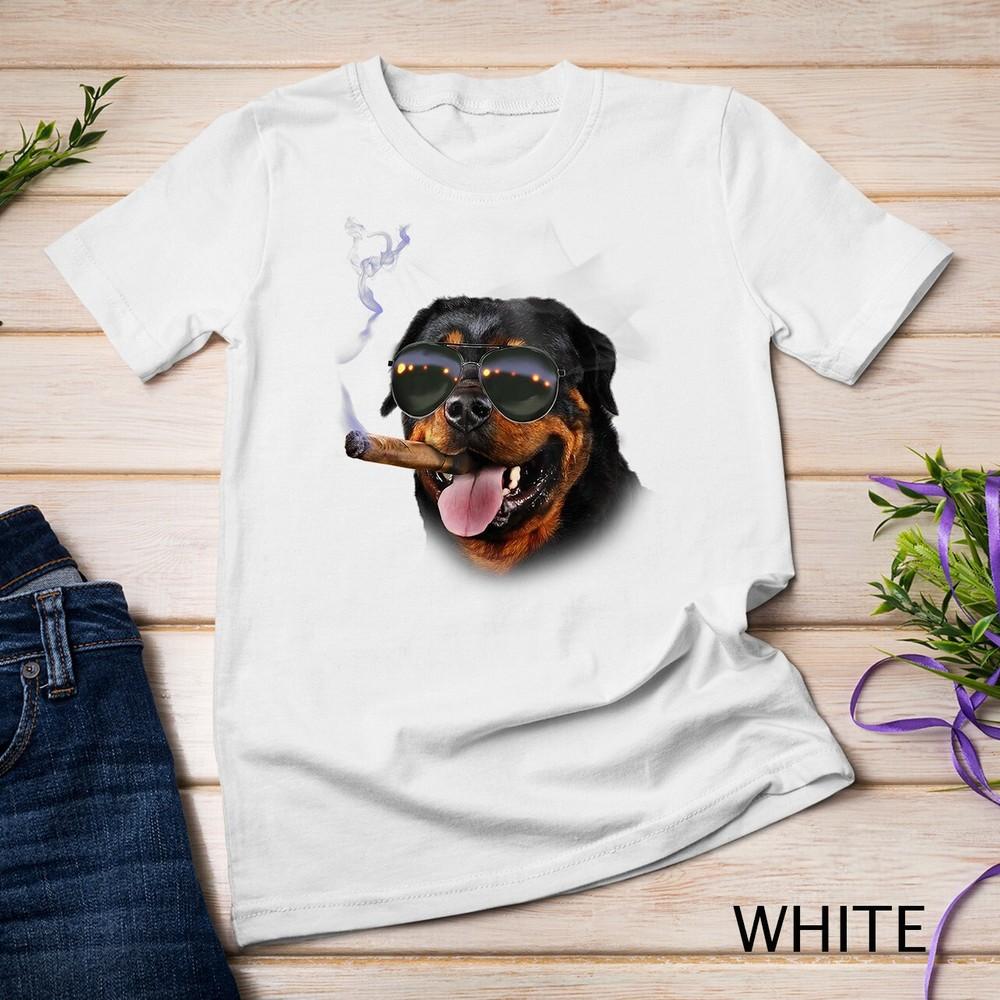 Tričko, Rotvajler s doutníkem v leteckých slunečních brýlích, Psí unisexové tričko