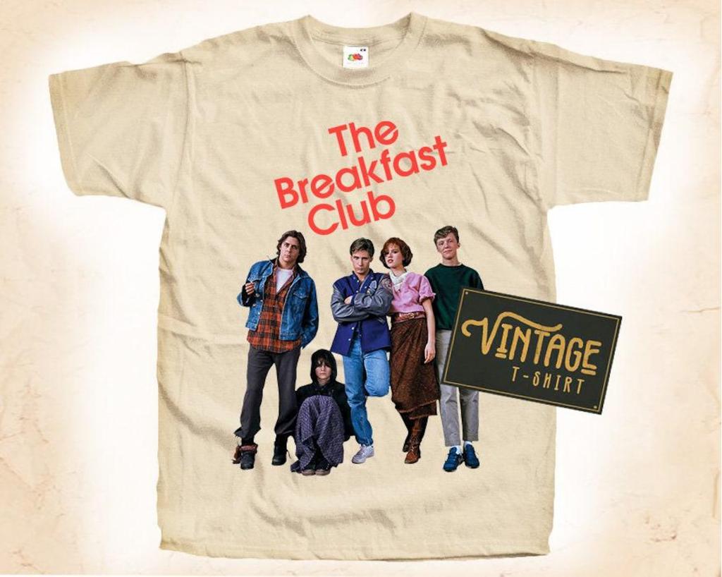 The Breakfast Club T shirt Tee Natural Vintage Cotton Movie Poster Beige All Sizes S M L XL 2X 3X 4X 5X