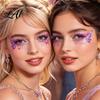 Eye Tail Stickers 5 Sheets Glitter Butterfly Stickers Temporary Face Tattoos for Kids Party Kids Cartoon Decals Festival Makeup Decor Easy Makeup