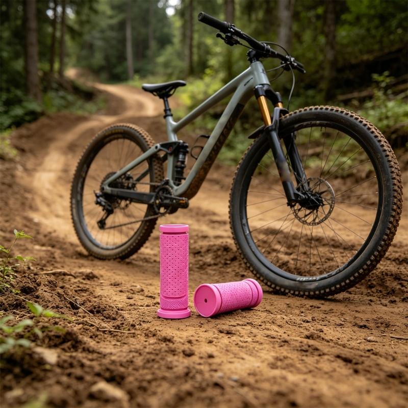 Rubber Bike Handlebars Grip 1 Pair for City Travel and Trail Use with Textured Hold for Daily Cycling and Regular Use