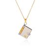 Color-block Heart Book Pendant Necklace for Women, Light Luxury Niche Design Titanium Steel Necklace, Fade-resistant