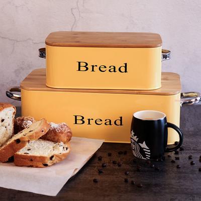 Übergroße französische Bambusabdeckung Binaurale Brotdose Groß Klein Lagerung Rechteckiger verzinkter Eisenbehälter Organizer