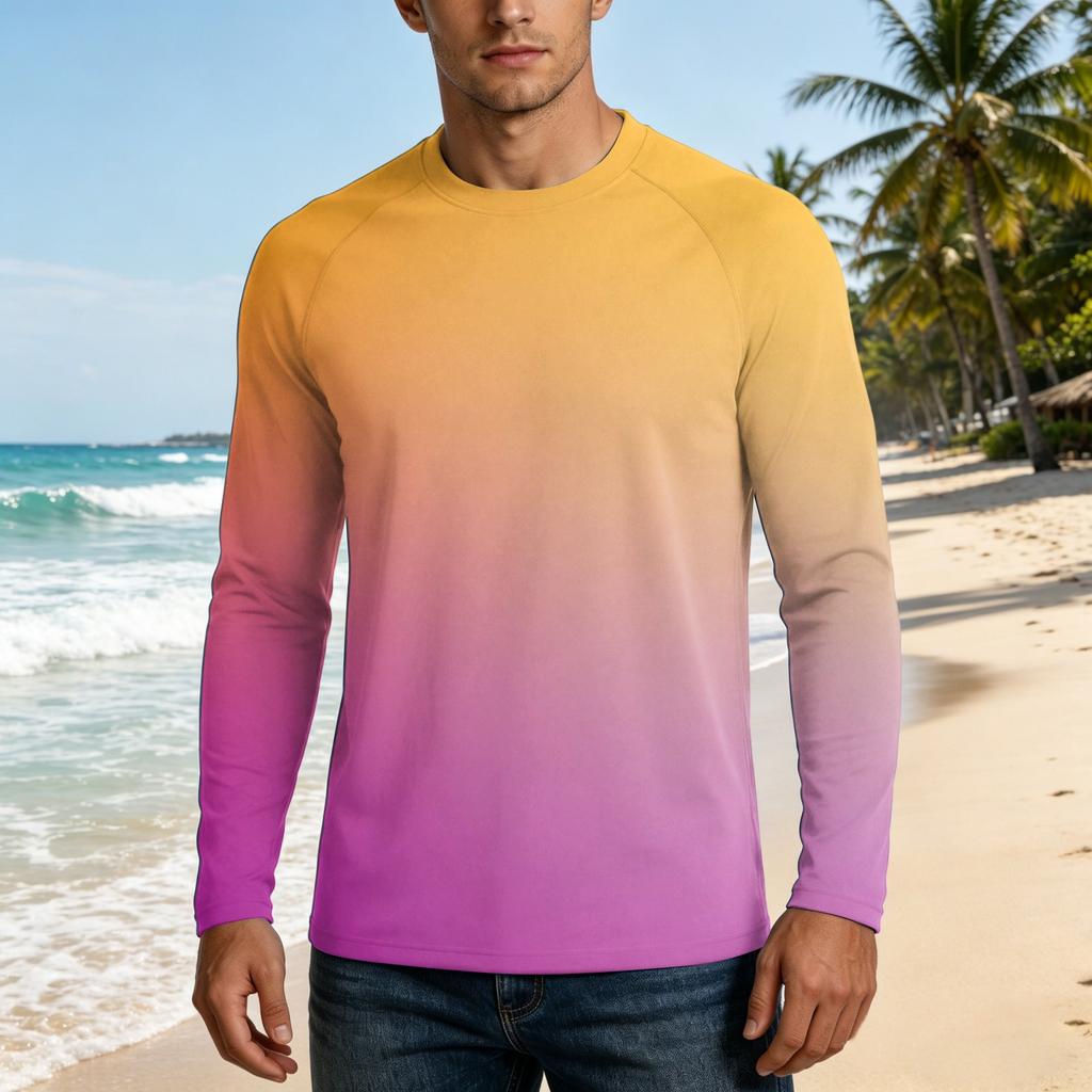 Herren Langarm UPF50+ Sonnenschutzshirt Leicht Atmungsaktiv Schnelltrocknend Outdoor Freizeit Oberteil für Sommeraktivitäten