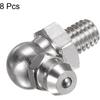 HARFINGTON 8pcs 201 Stainless Steel 90 Degree Grease Fitting M6x1mm Metric Thread Hydraulic Grease Nipple Accessories for Car