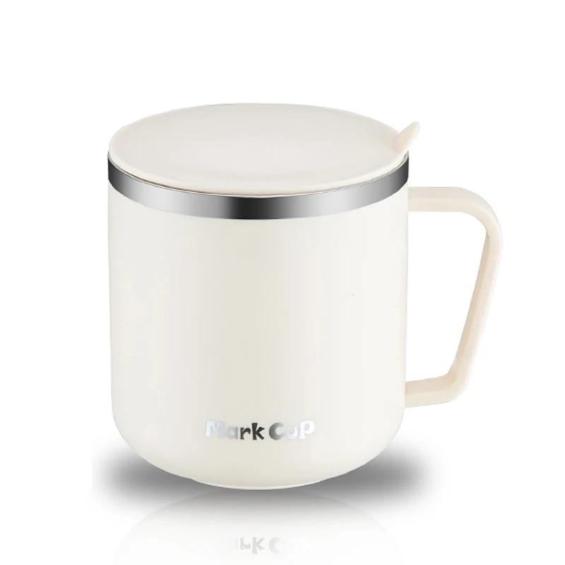 Căni de cafea din oțel inoxidabil 304, 400 ml, cești portabile, termoizolare, termoizolație anti-cădere, cu capac și mâner.