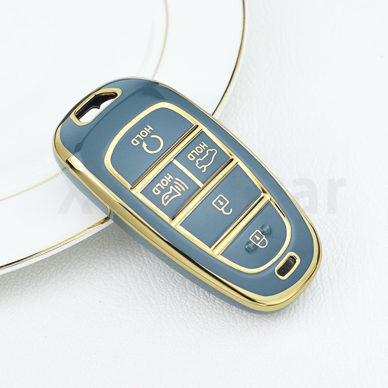 5 Buttons Shell for Hyundai Santa Fe Tucson 2022 NEXO NX4 Atos Prime Solaris 2021 TPU Car Key Case Cover Auto Accessories