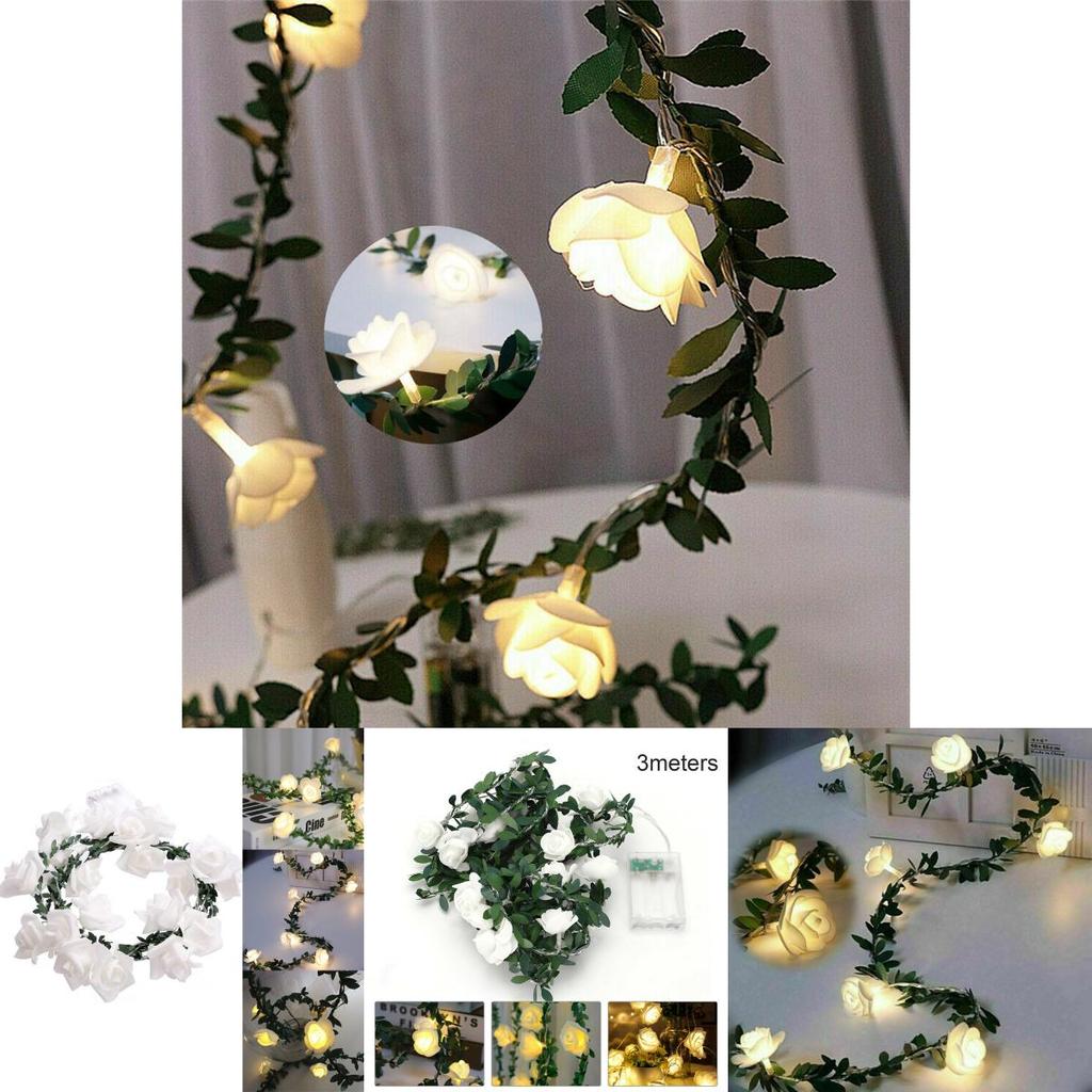 Enchanting 3m Rose Led Fairy String Lights With Warm White Glow For Indoor Outdoor Wedding Decor
