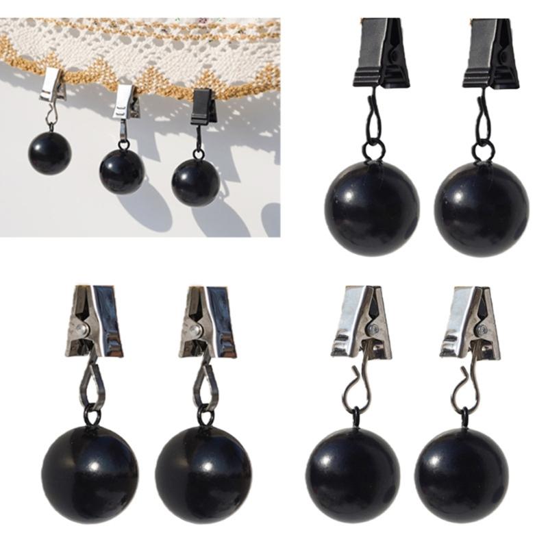 4/8 Peças Pesadas Pesos para Toalha de Mesa, Bola de Metal com Clipe para Toalha de Mesa para Mesas Externas, Cortinas, Bandeira de Jardim de Natal