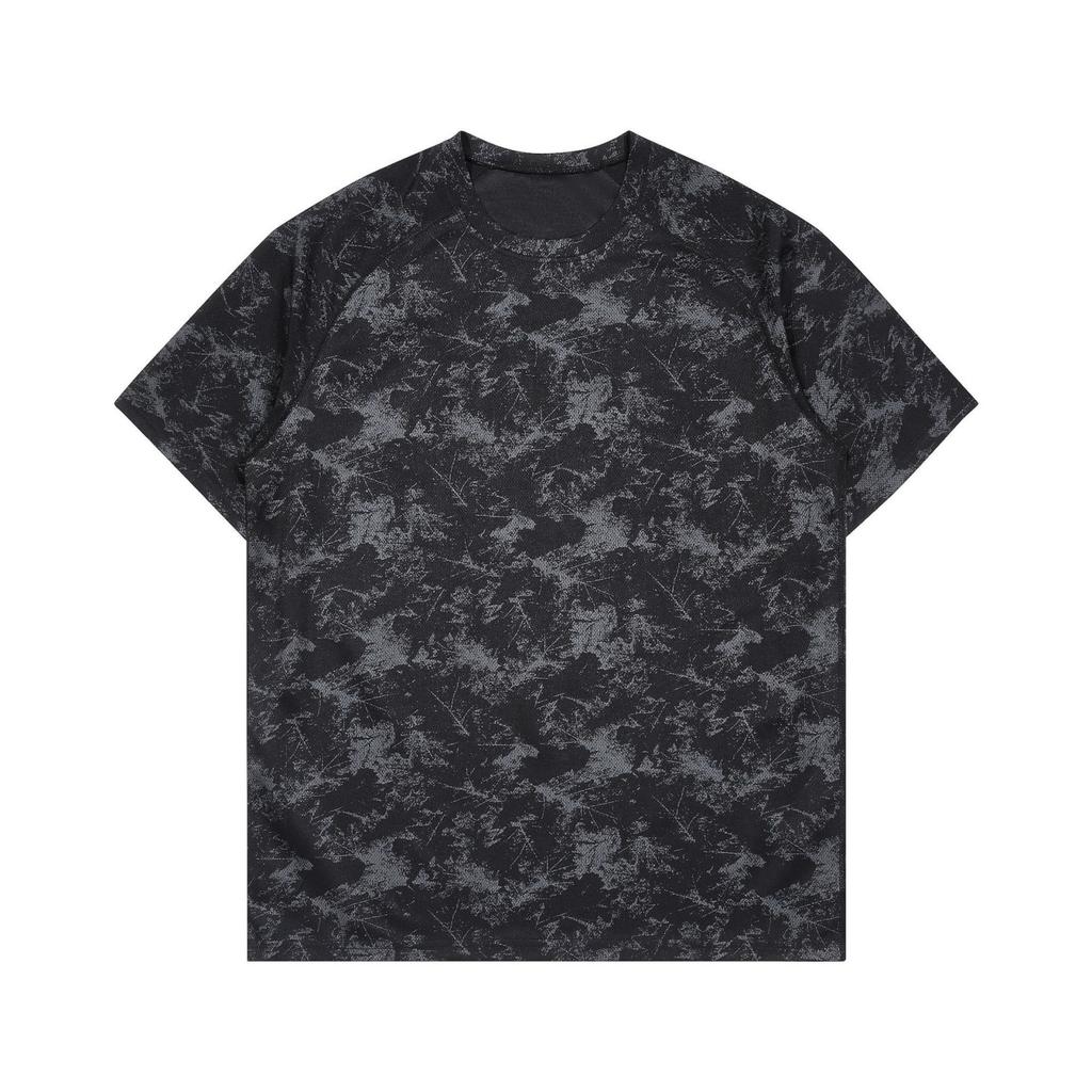 Men's Camouflage Print Lightweight Breathable Quick Dry Fitness Sports T Shirt Short Sleeve Top for Outdoor Training and Gym