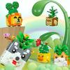Micro particle building blocks decoration pieces succulent potted flower toys puzzle tide play