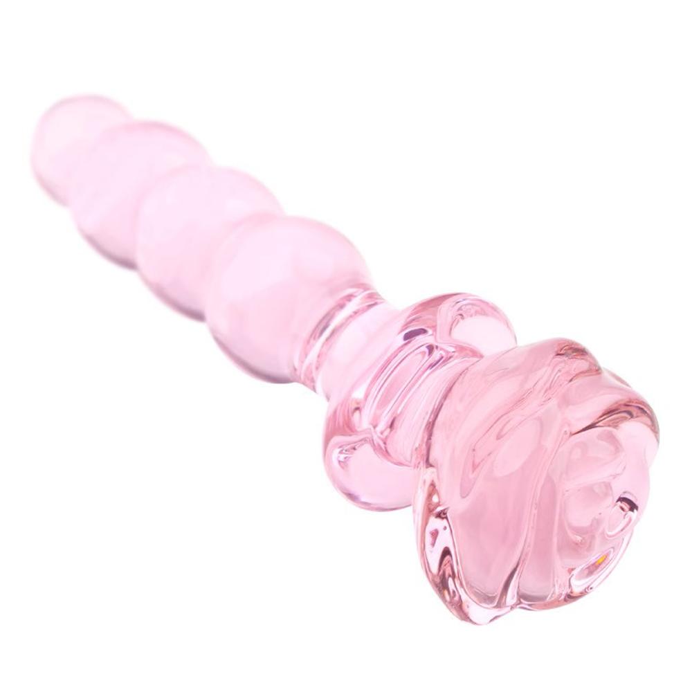 Cute Anal Dildos Glass Long Anal Plug Pink Glass Butt Plug Smooth But Plug Women Masturbation Dildos Sex Toys