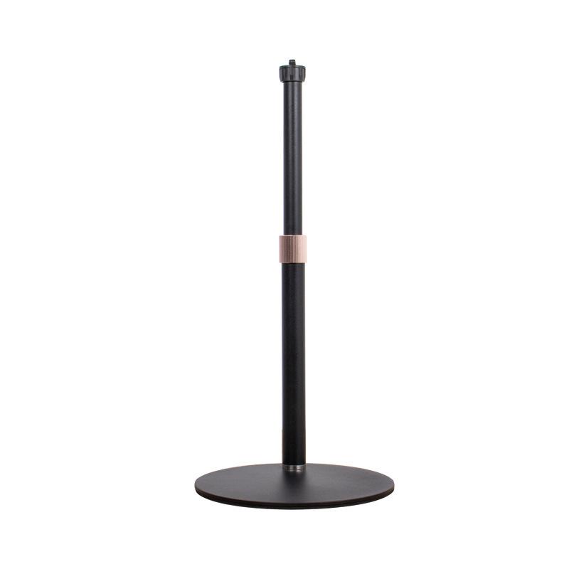 Adjustable Telescopic Metal Phone Holder with Round Base for Portable Desktop Use