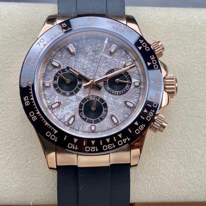 Rolex Daytona 40mm Diamond-Inlaid Multifunctional Automatic Mechanical Men's Watch.