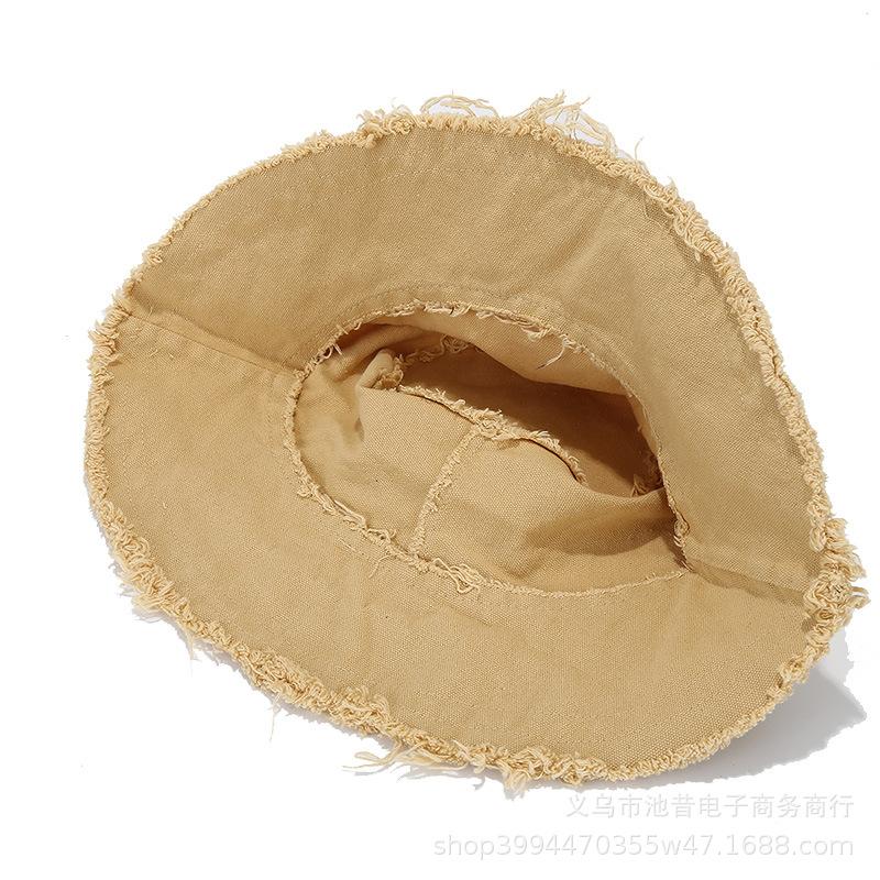 New Edged Bucket Hat Unisex Fashion Washed Cotton Soft Wide Brim Outdoor Summer Beach Sun Hat