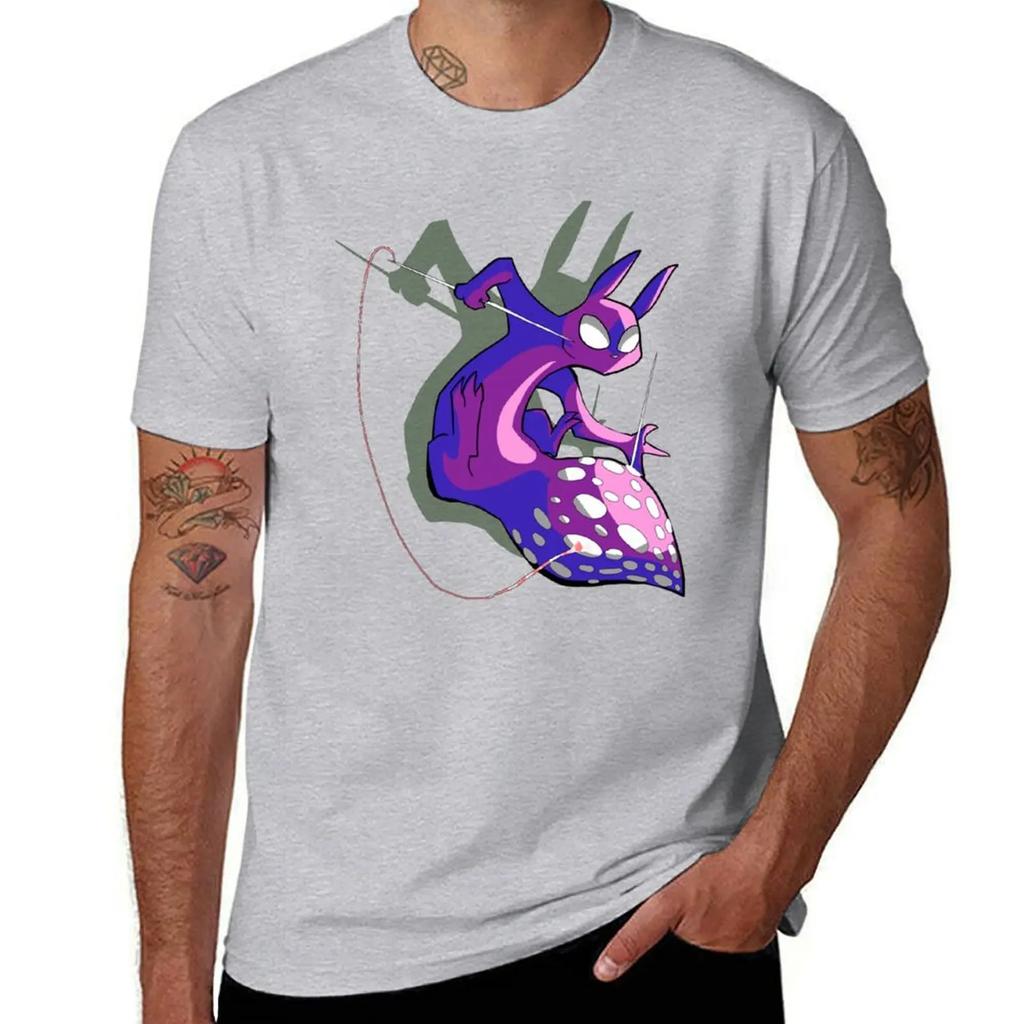 Rain World Downpour Slugcat Spearmaster T-Shirt Customs Vintage Anime Shirt Animal Prinfor Boys Fitted T Shirts for Men
