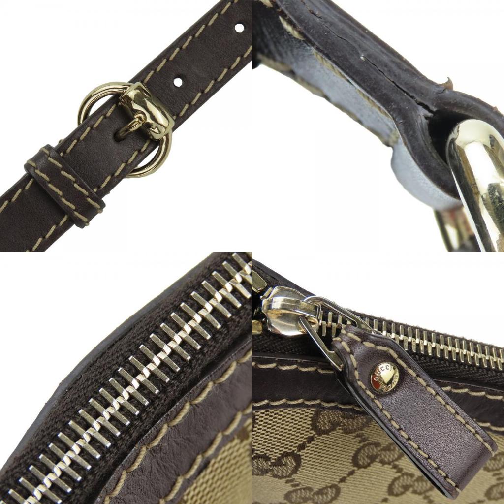 Used GUCCI Shoulder Bag 257072 Lovely Heart GG Canvas/leather Beige Dark Brown Diagonally Hung