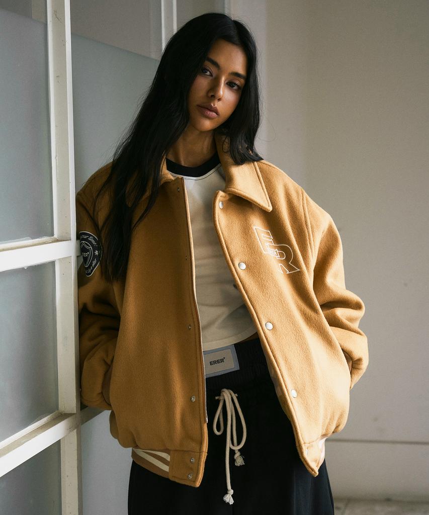 Erer Nautical Varsity Jacket Beige