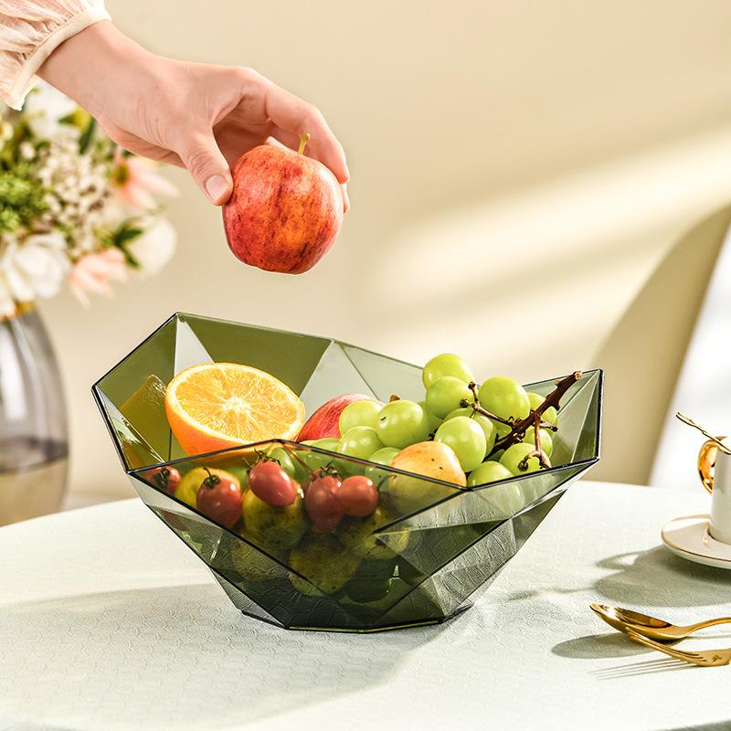 Zuhause Wohnzimmer Kreative Obstschale, Hochwertige Modische Und Transparente Aufbewahrungs-Obstschale, Geometrische Süßigkeiten-Nussschale