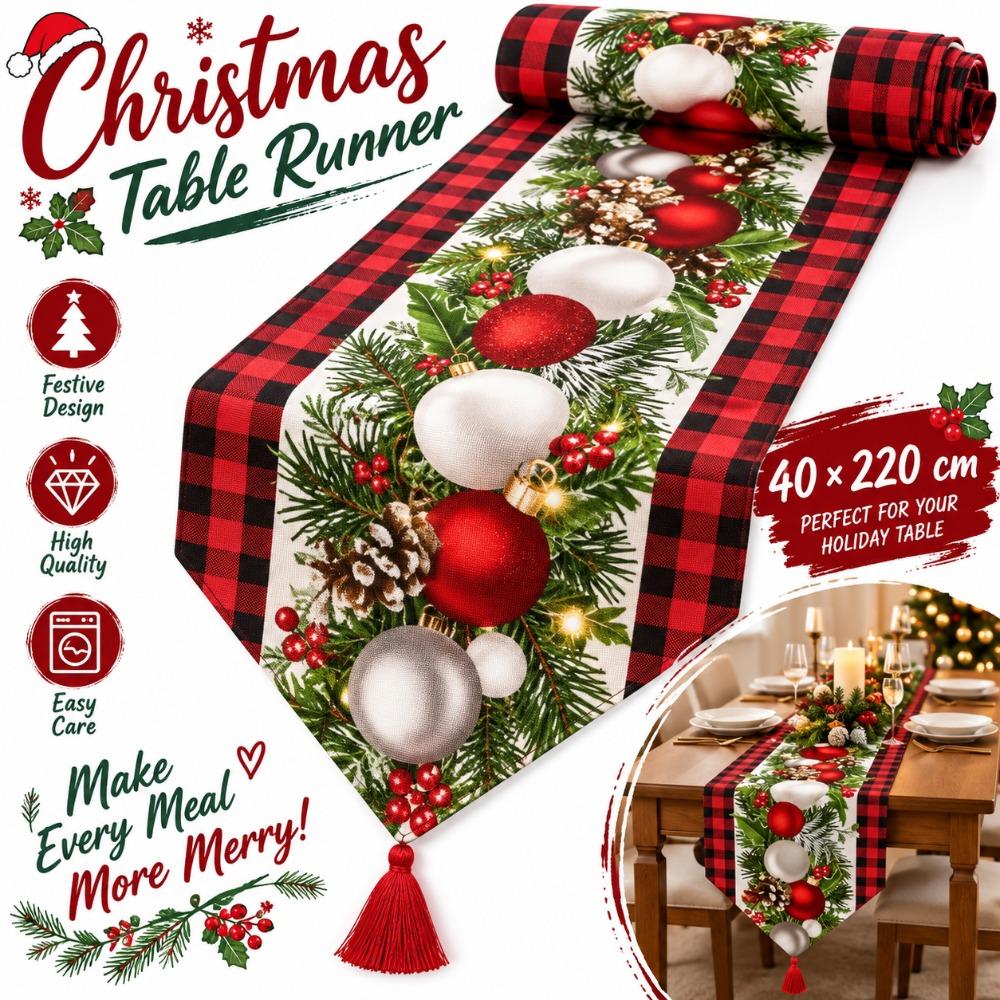 Santa Claus Christmas Table Runner Snowman Merry Christmas Decorations Table Decor  Navidad Gift
