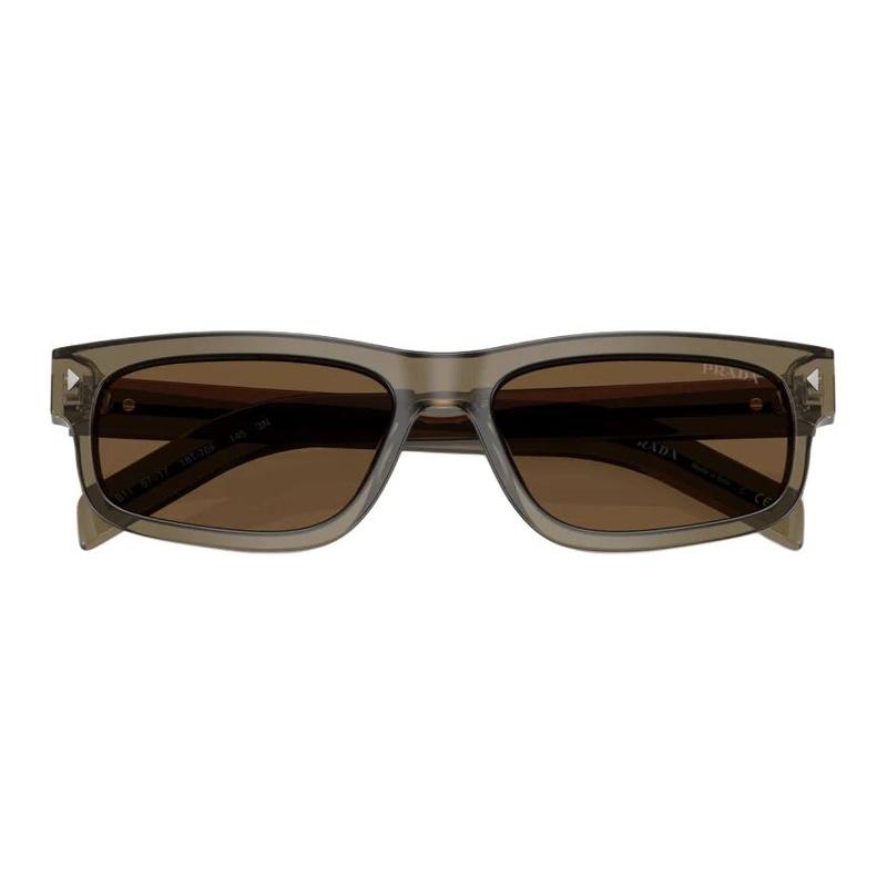 Prada Brand Logo Acetate Rectangular Sunglasses Men's Clear Maroon Transparent Maroon 57 Basic Packaging-glasses Case + Packaging Box