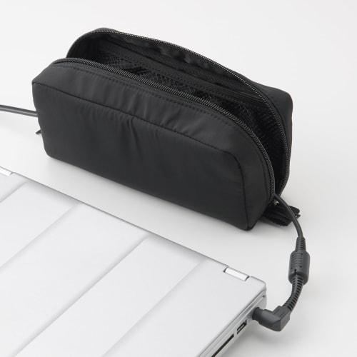 MUJI Gadget-Tasche aus Polyester, Schwarz, ca.. Breite 20 x Höhe 9 x Tiefe 6cm NDE16A1S