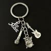 Cross-Border Fashion Music Instrument Keychain: Guitar & Drum Set Alloy Accessories Gift
