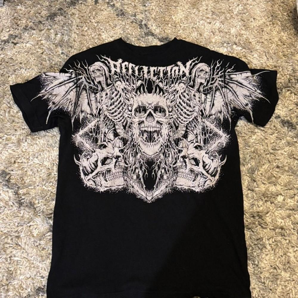 American style new men's summer skull print comfortable soft breathable round neck T-shirt outdoor fashionable high street top