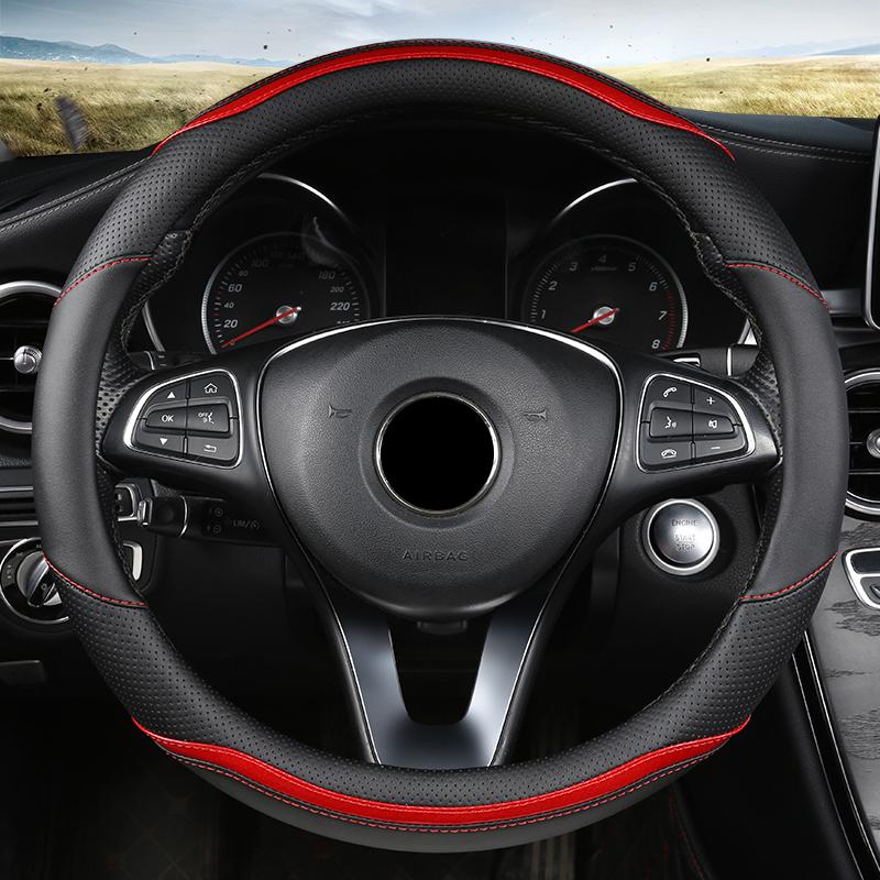 DERMAY Bilrattsskydd PU-läder för VW Golf Polo Passat Bora Touran UP! Tiguan Jetta Beetle Teramont Auto